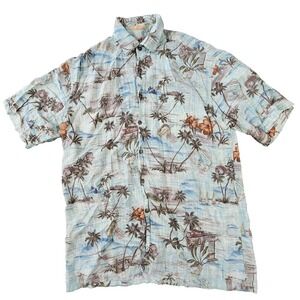 Campia‎ Moda Rayon Button Up Short Sleeve Hawaiian Shirt Size M